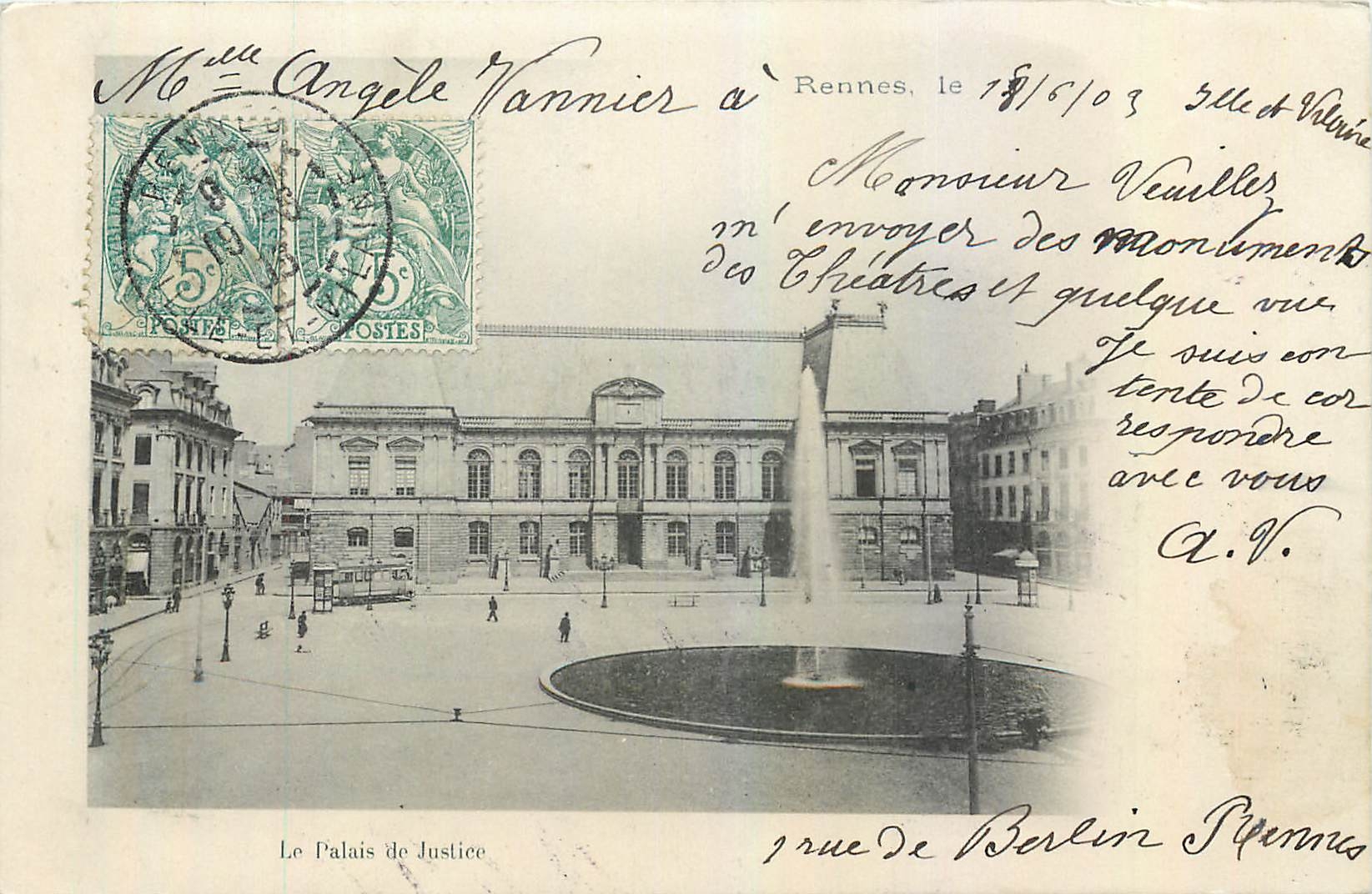 CPA Rennes Le Palais de Justice 