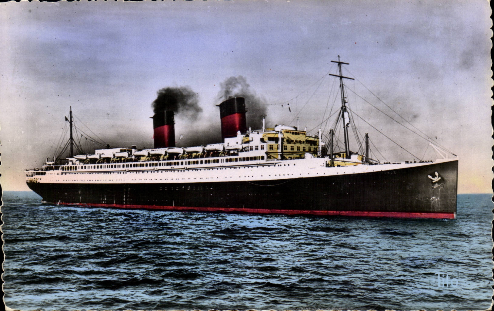 Dampfer-Boot-Dampfer Ile de France - Linie von Le Havre New York General Company transatlantisch - CPA