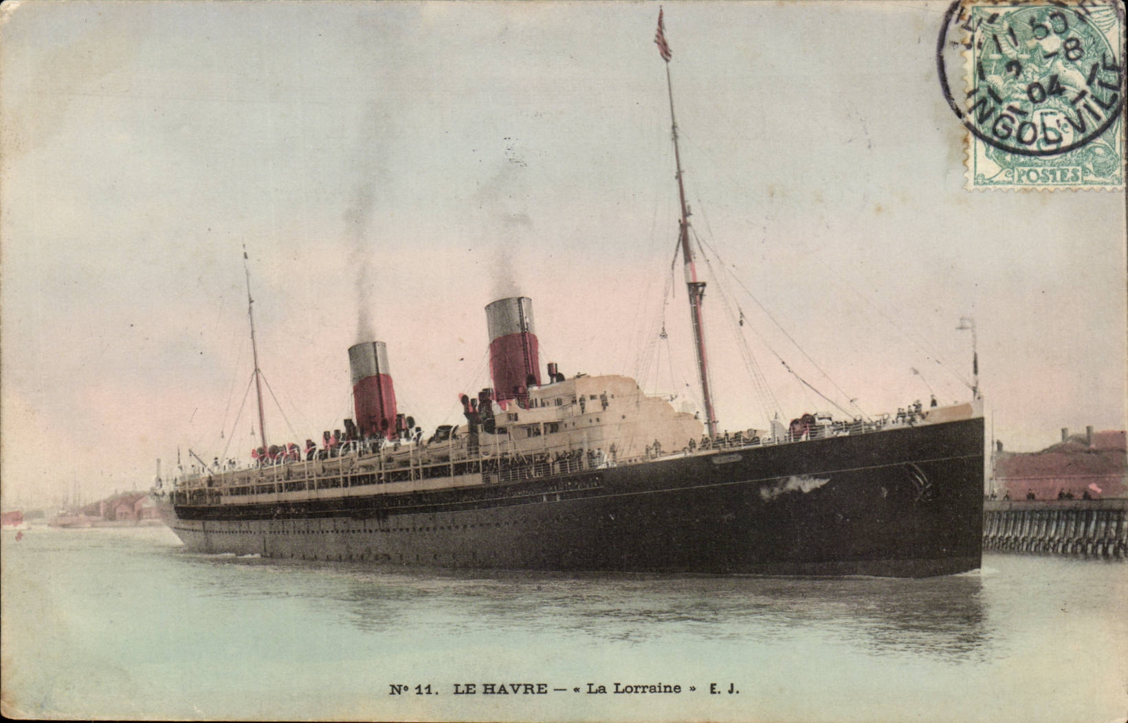 Steamer-Boat-steamer Le Havre Lorraine - CPA