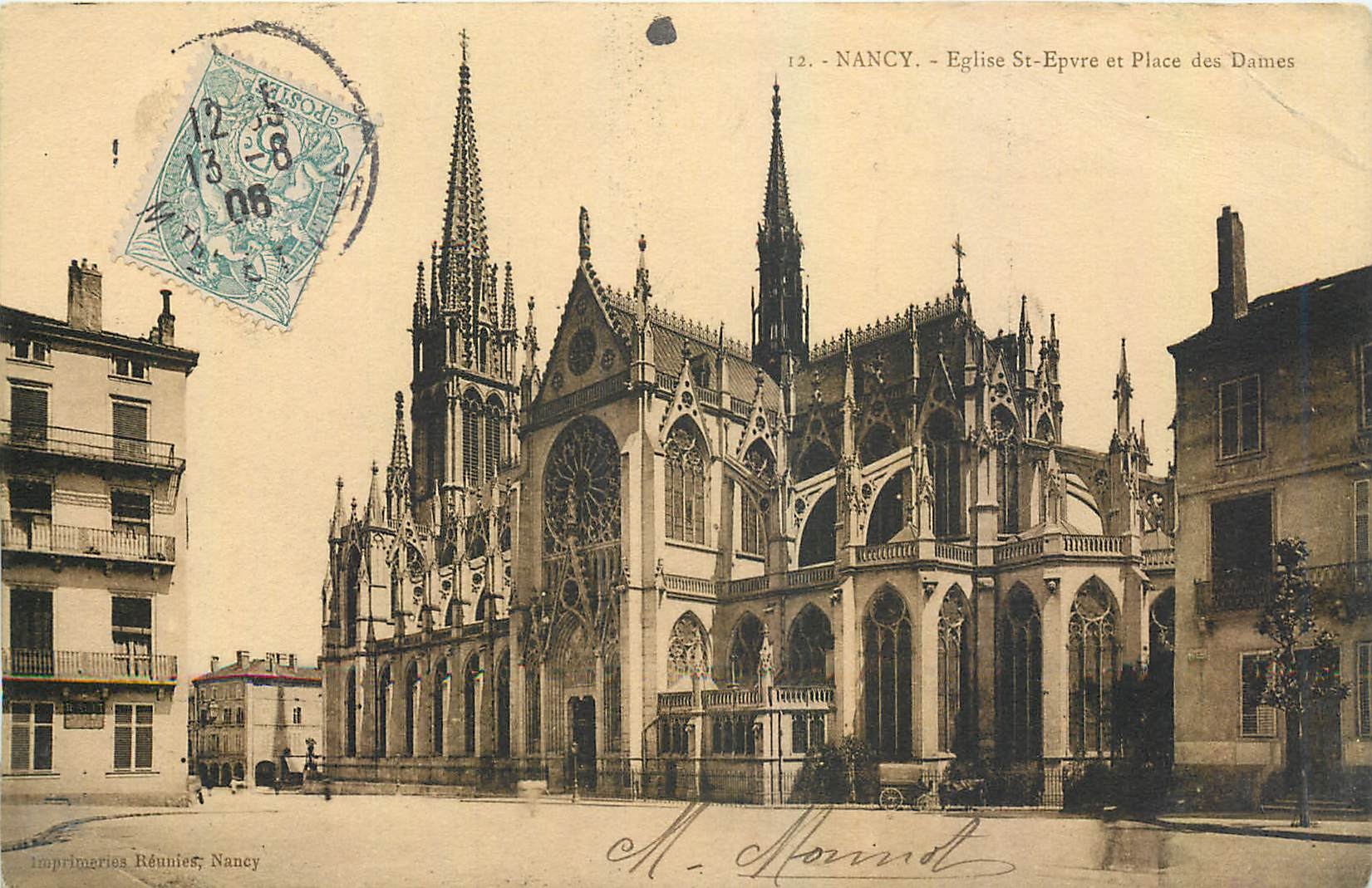 CPA Nancy Eglise St Epvre et Place des Dames 