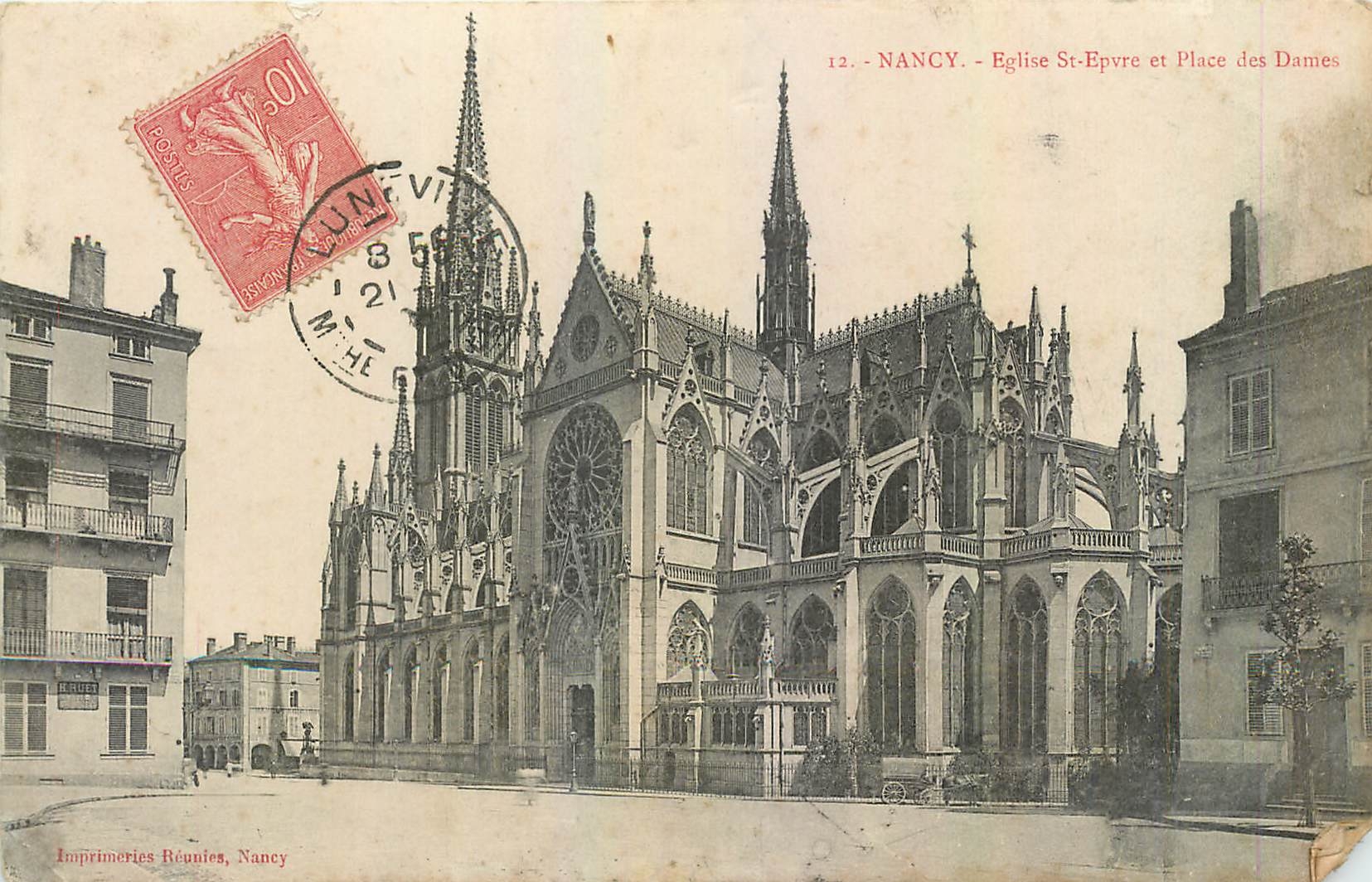 CPA Nancy Eglise St Epvre et Place des Dames 