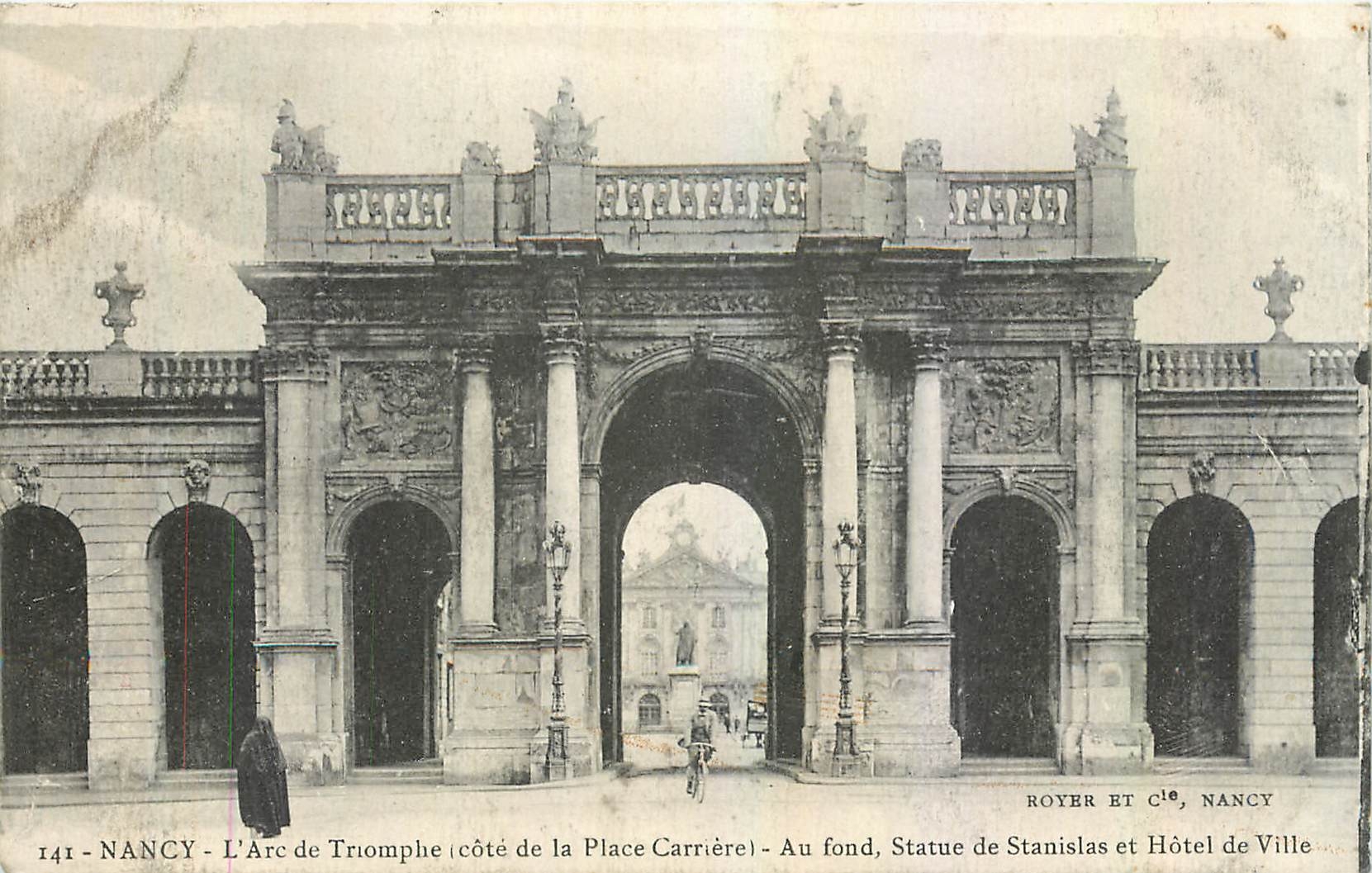 CPA Nancy L'Arc de Triomphe cote de la place Carriere 