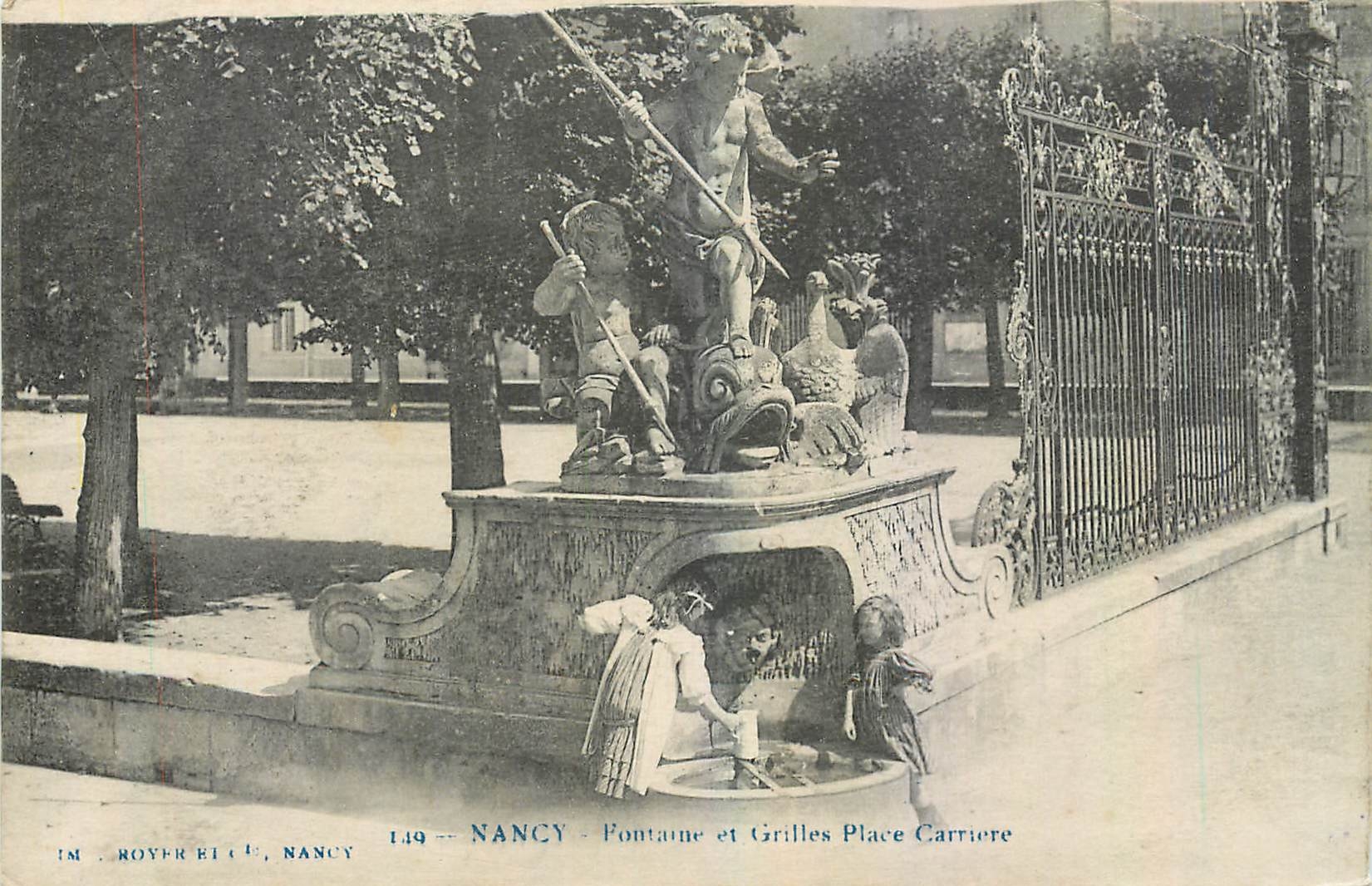 CPA Nancy Fontaine et Grilles Place Carriere Enfants