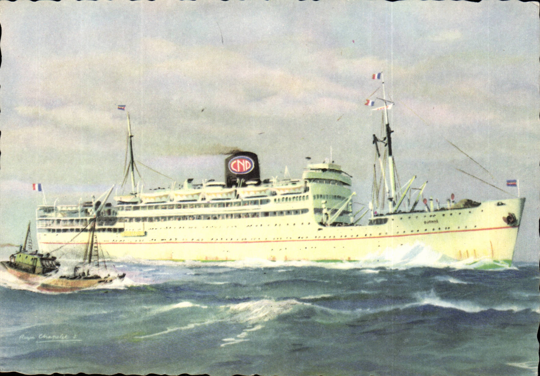 Steamer-Steamer-Boat-boat Djenne of the Company of Navigation Package it Morocco by Marseilles and Port-Vendres - CPA