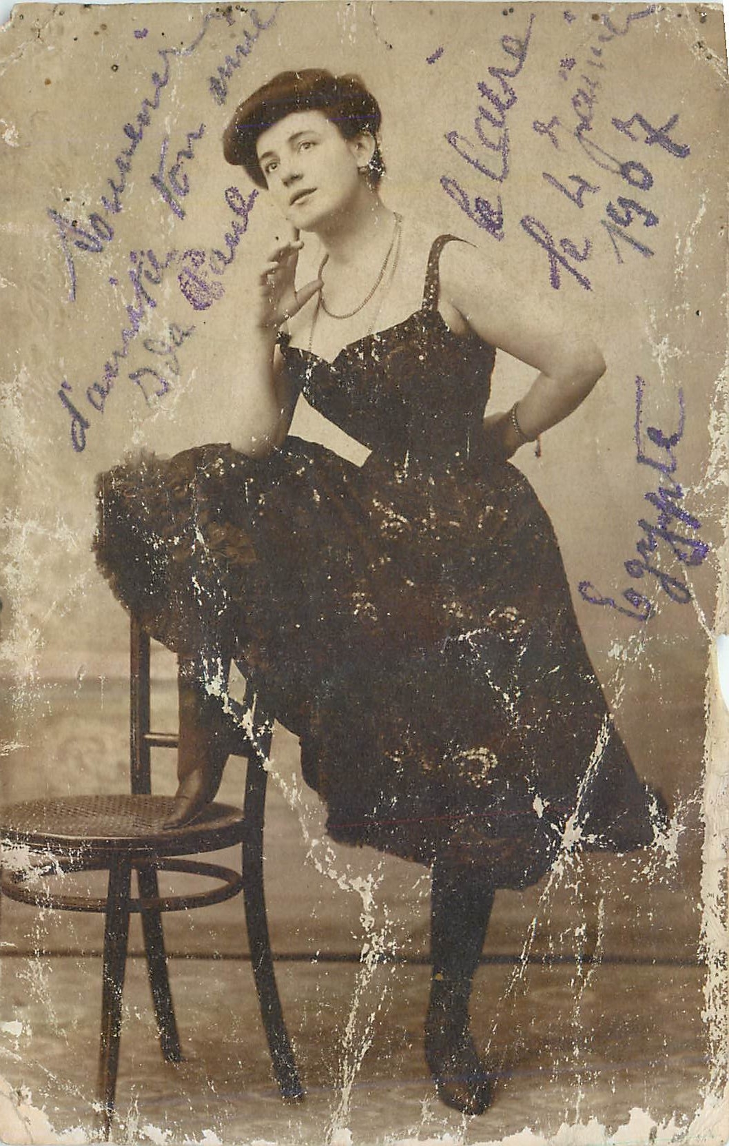 CARTE PHOTO Le Caire Egypte 1907 Ida Paul