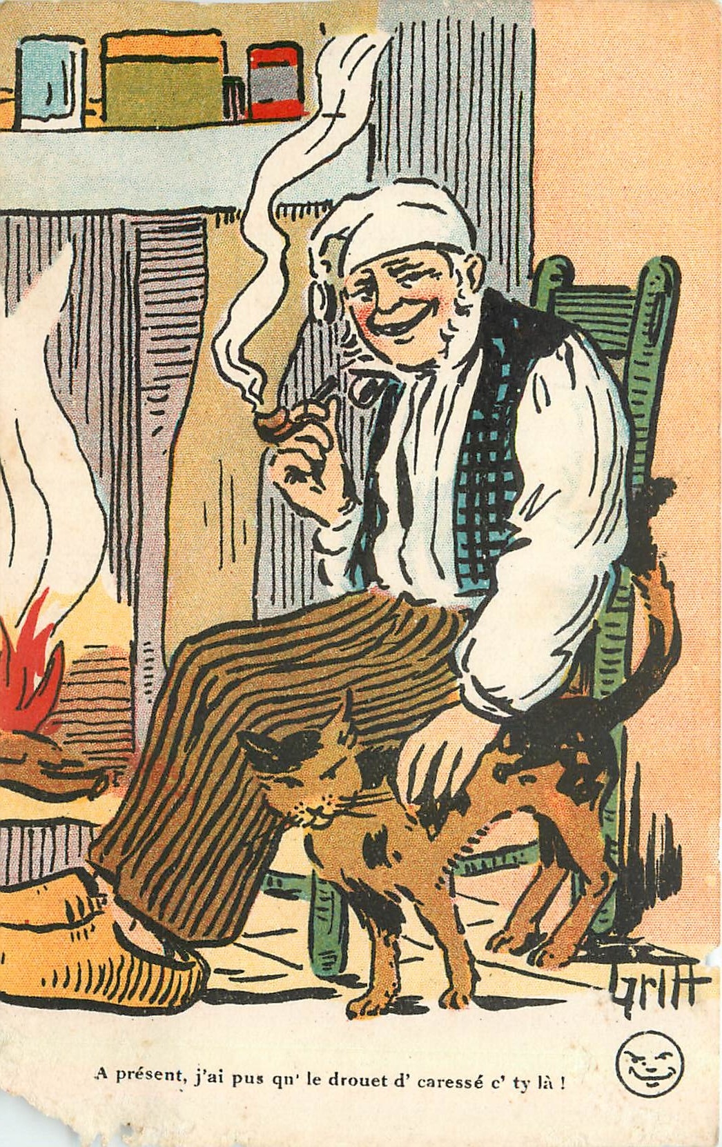 CPA A present j'ai pus qu'le drouet d'caresse e'ty la Griff