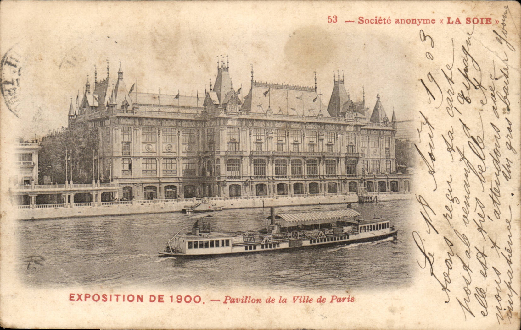 Exposition Universelle 1900-Paris- Pavillion de la Ville de Paris-Bateau-CPA