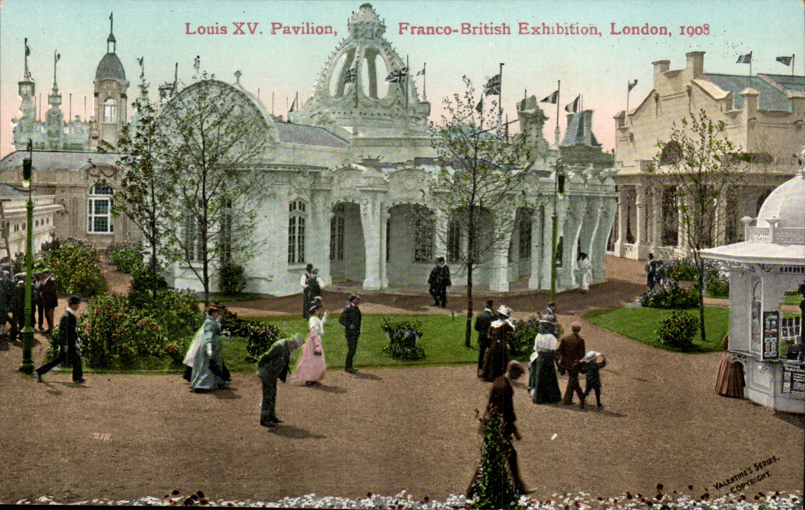 Franco-British Exhibition-London-England-Angleterre-1908- Louis XV Pavilion-CPA