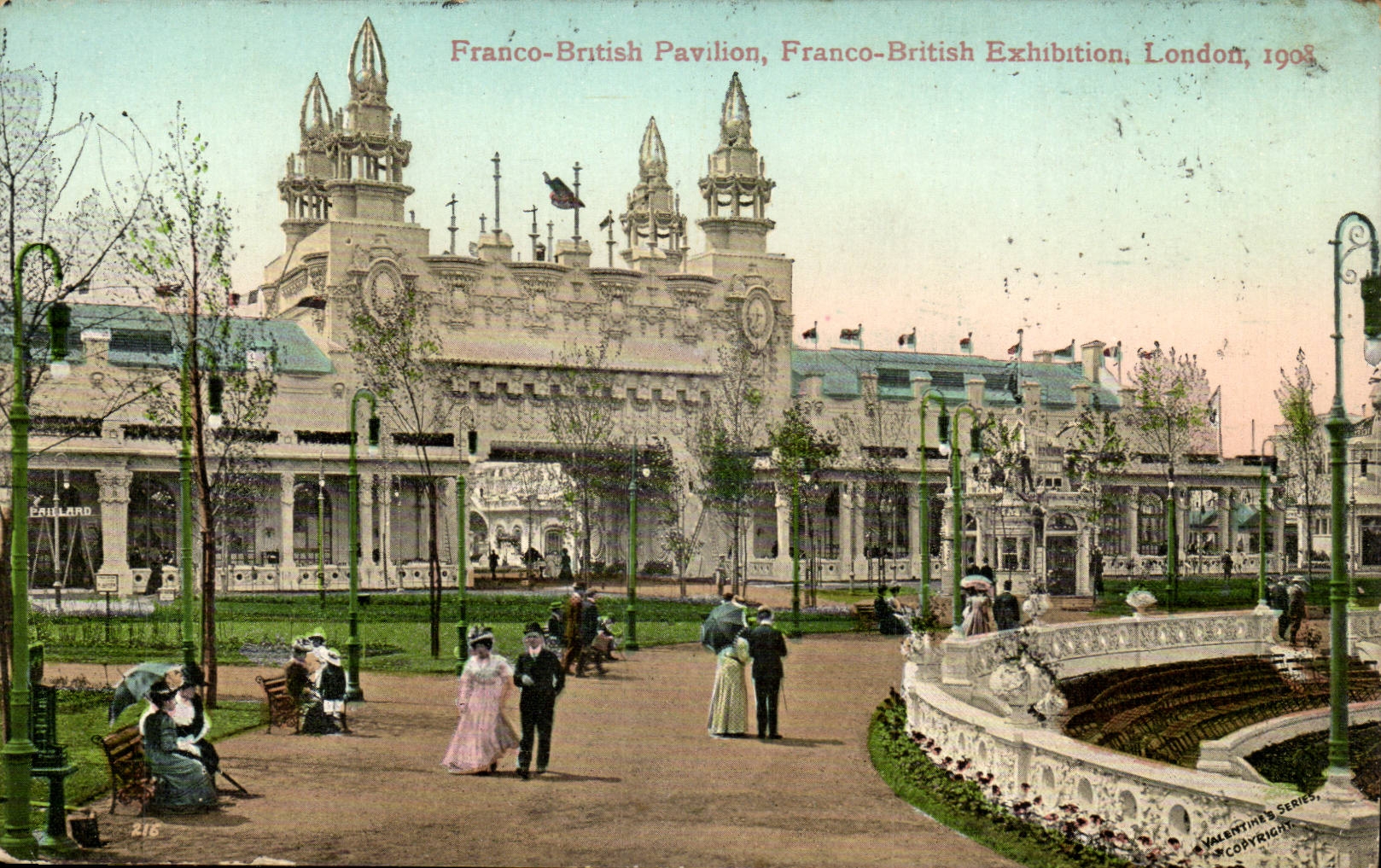 Franco-British Exhibition-London-England-Angleterre-1908- Franco-British Pavilion-CPA