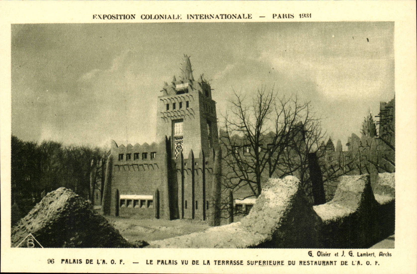 Exposition Coloniale International- Paris-1931- Palais De L'A O F:- Le Palais Vu De La Terrasse Du Restaurant -CPA
