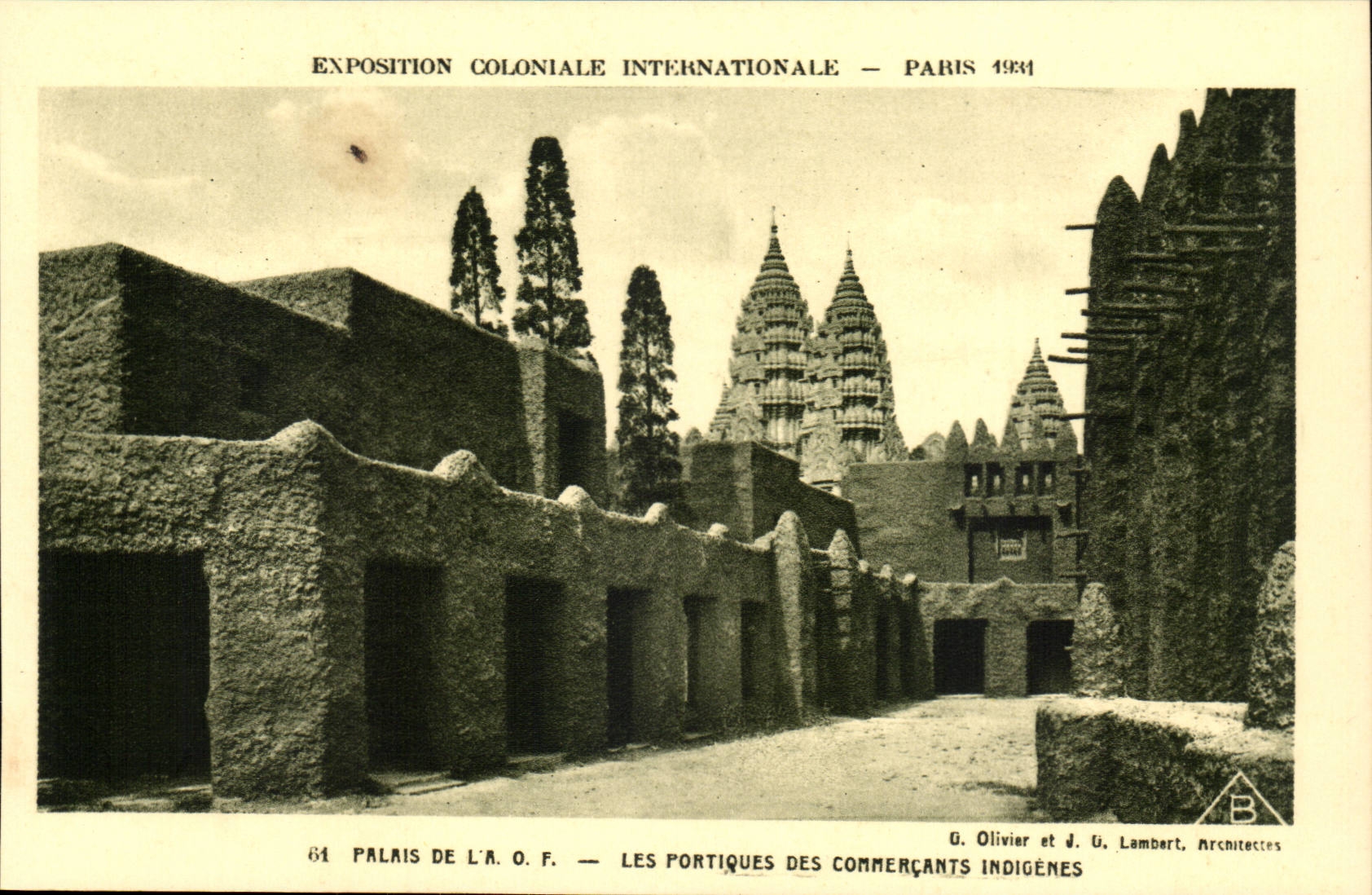 Exposition Coloniale International- Paris-1931- Palais de L'A O F - Les Portiques Des Commercants Indiennes -CPA