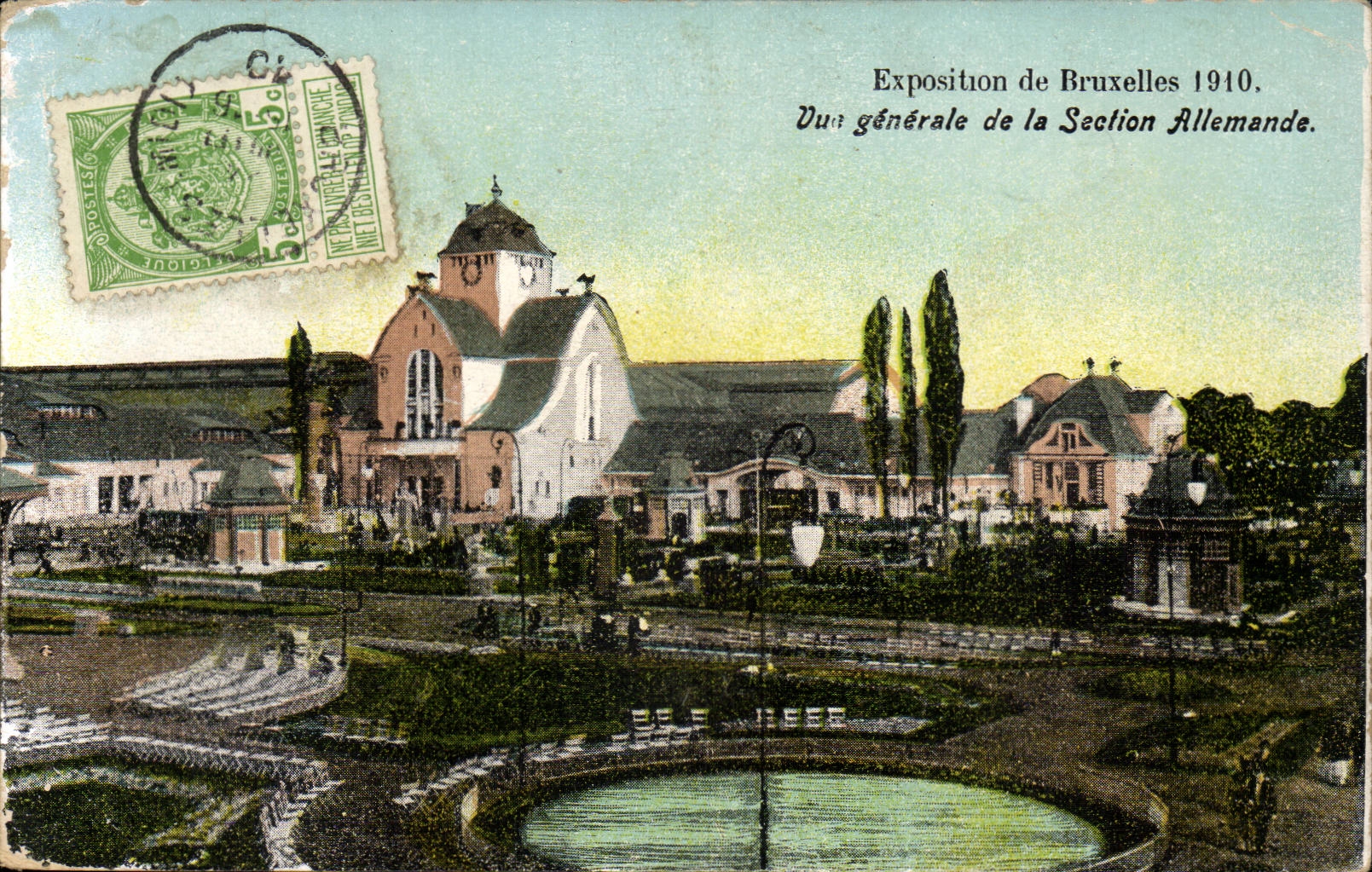 Exposition de Bruxelles-Brussels-Belgique-Belgium-1910-Vue Generale de la Section Allemande -CPA