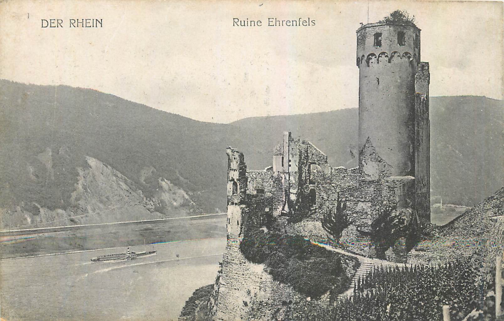 CPA Der Rhein Ruine Ehrenfels 