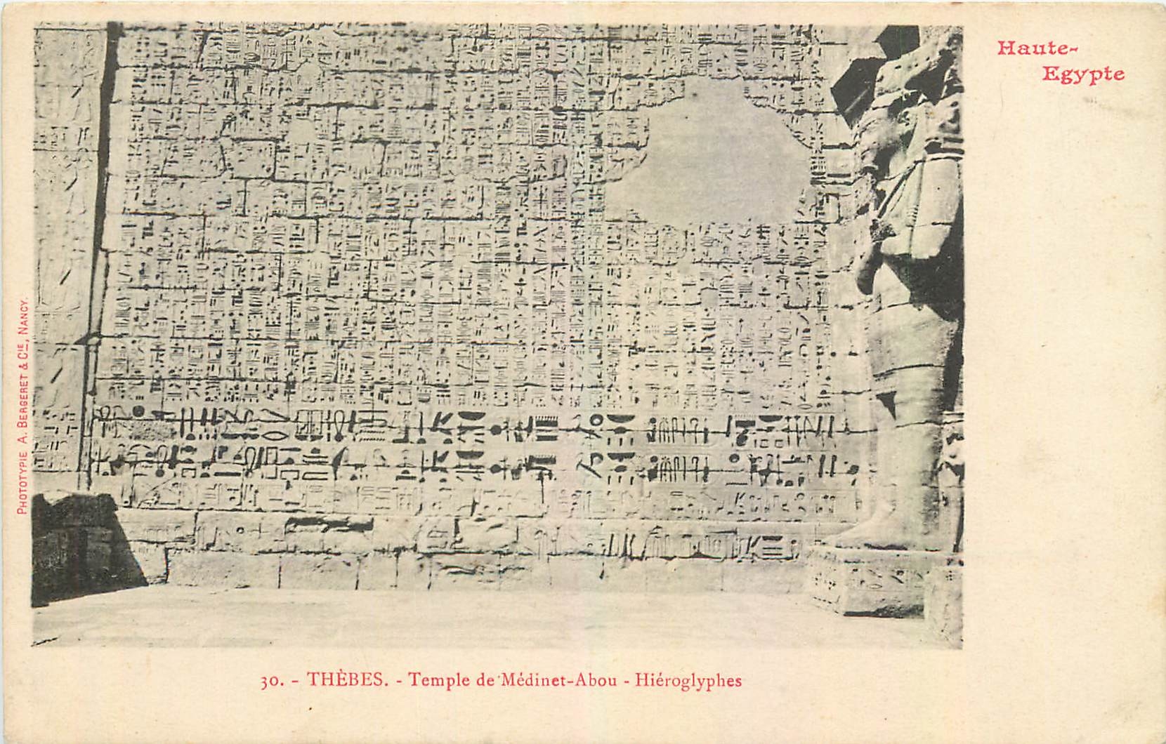 CPA Thebes Temple de Medinet Abou Hieroglyphes