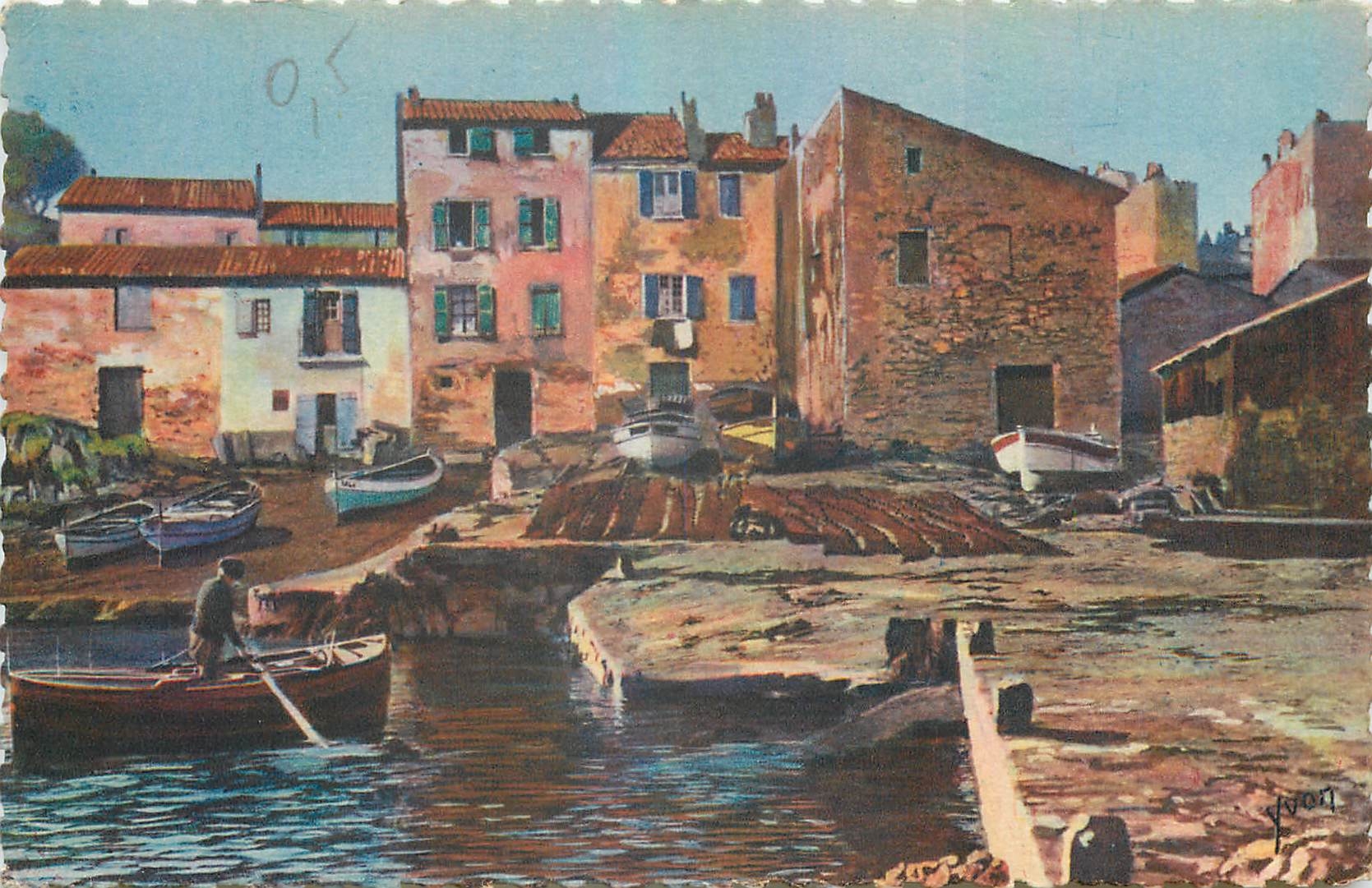 CPA Cote d'Azur Saint Tropez Var Quartier des Pecheurs Bateau Peche