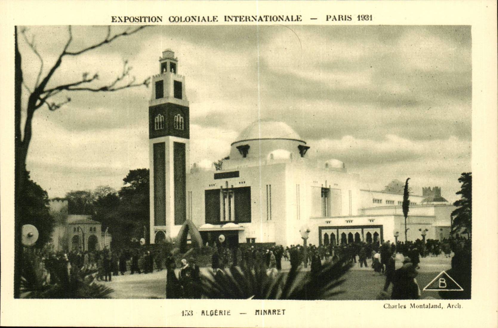 Paris-France-1931-Exposition Coloniale Internationale-Algerie-Minaret-CPA
