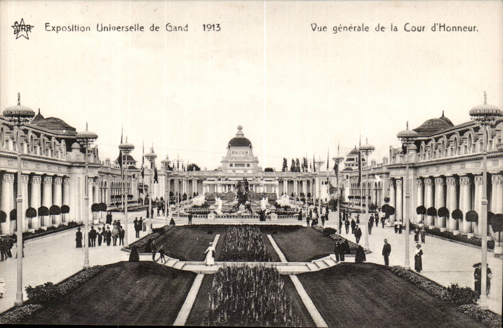 Exposition Universelle de Gand-Ghent-Begique-Belgium-1913- Vue Generale de la Cour d'Honneur- CPA