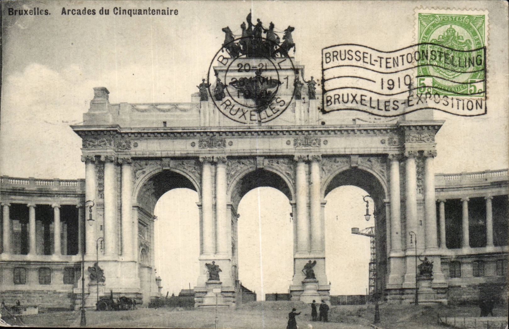 Exposition de Bruxelles-Brussels-Belgique-Belgium-1910- Arcades du Cinquantenaires- CPA