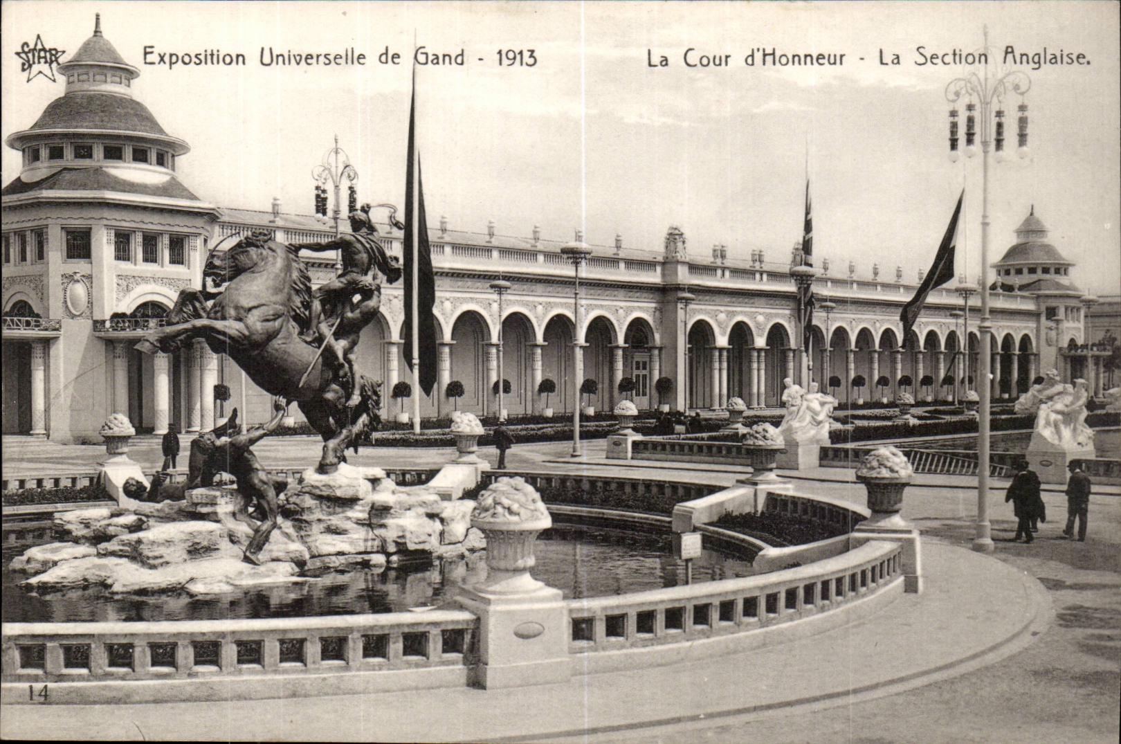 Exposition Universelle de Gand-Ghent-Belgique-Belgium-1913- La Cour d'Honneur- La Section Anglaise-CPA