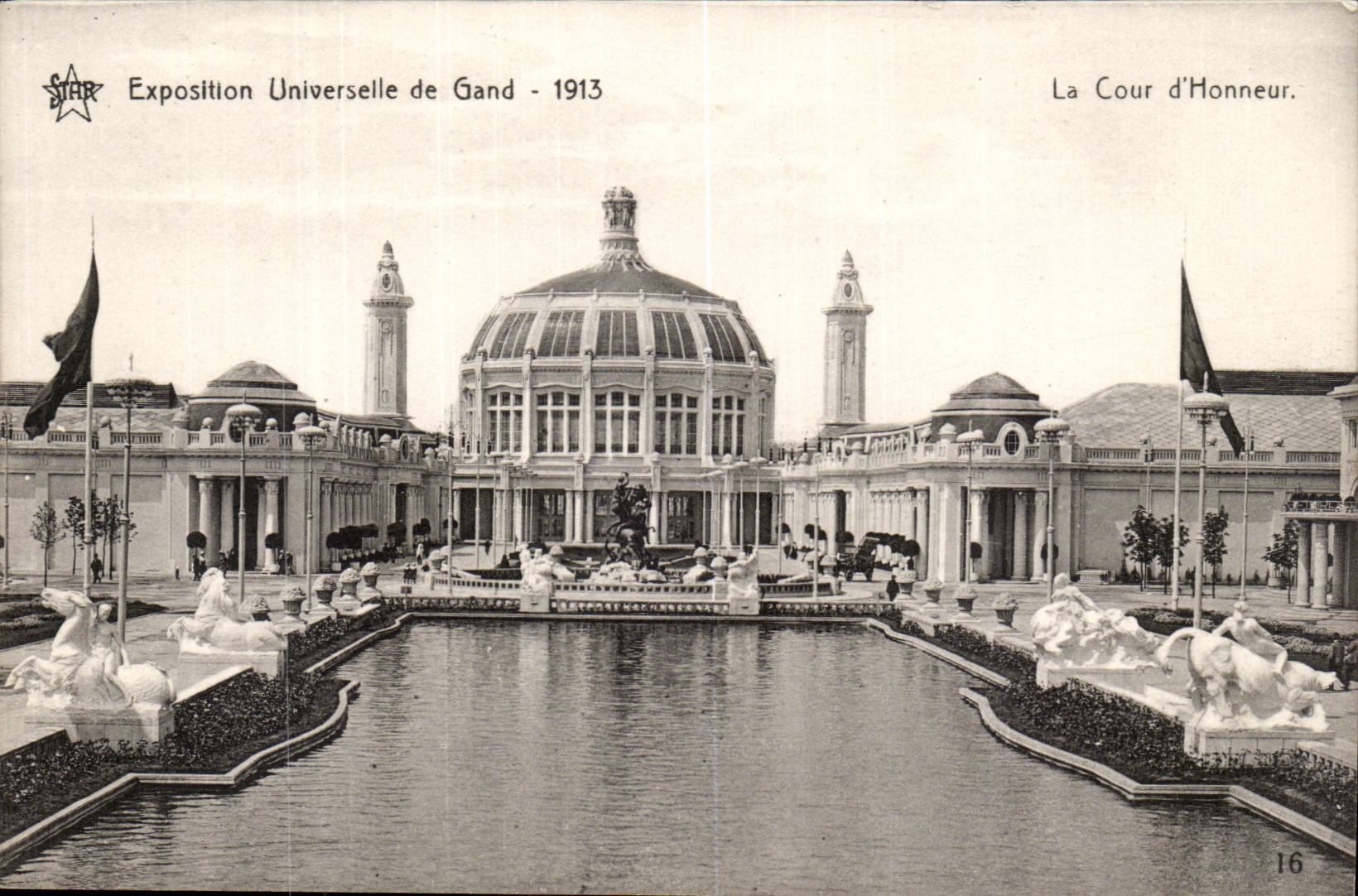 Exposition Universelle de Gand-Ghent-Belgique-Belgium-1913- La Cour d'Honneur- CPA