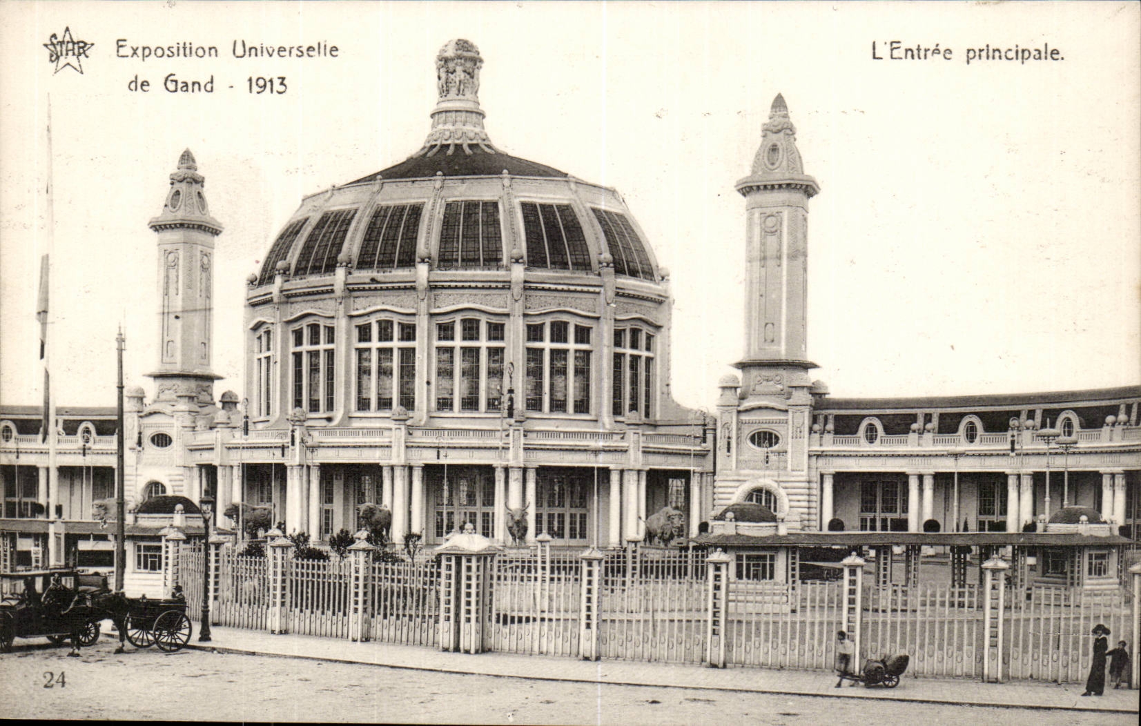 Exposition Universelle de Gand-Ghent-Belgique-Belgium-1913- L'Entree principale- CPA