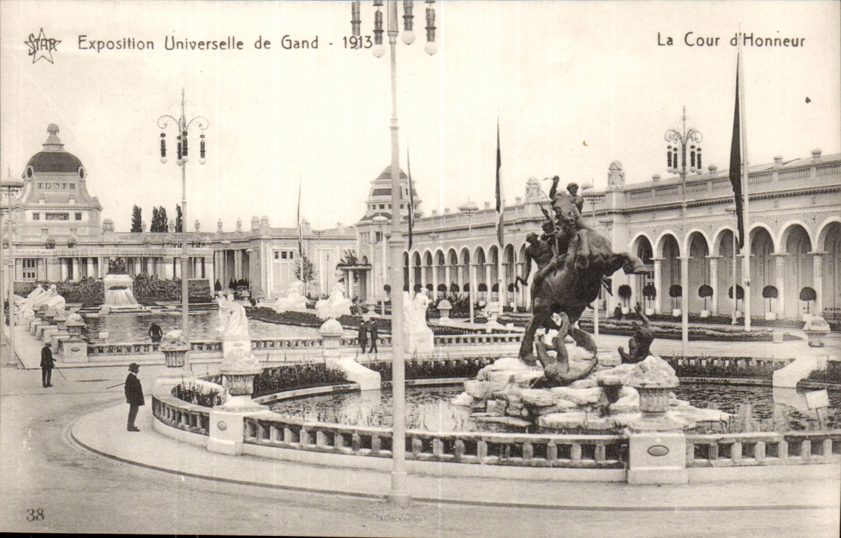 Exposition Universelle de Gand-Ghent-Belgique-Belgium-1913- La Cour d'Honneur-CPA