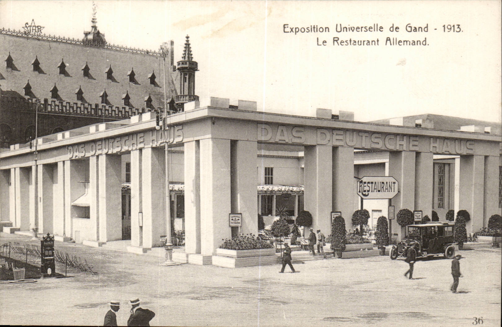 Exposition Universelle de Gand -Ghent-Belgique-Belgium-1913- Le Restaurant Allemand-CPA