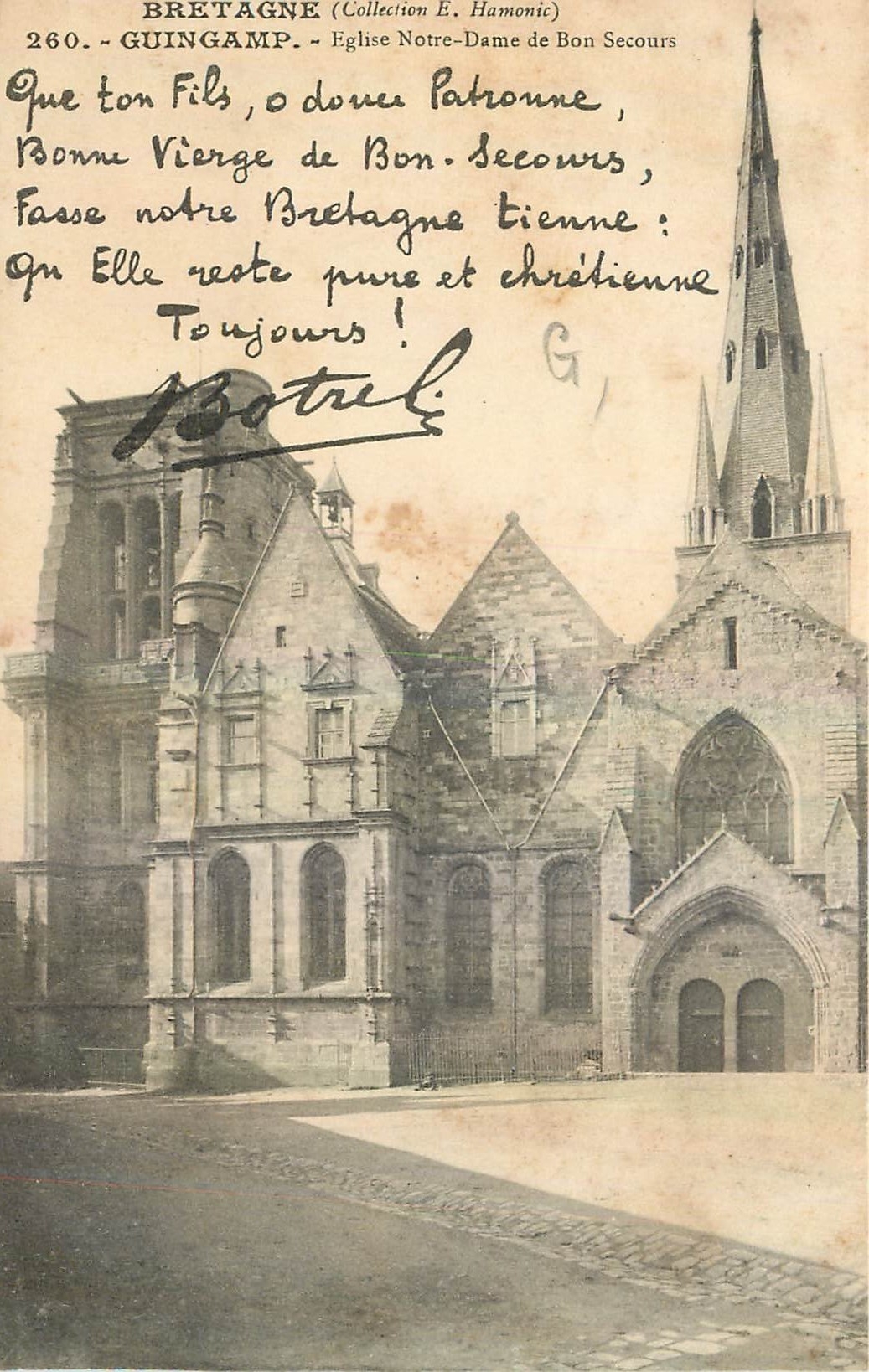 CPA Guingamp Eglise Notre Dame de Bon Secours Botrel