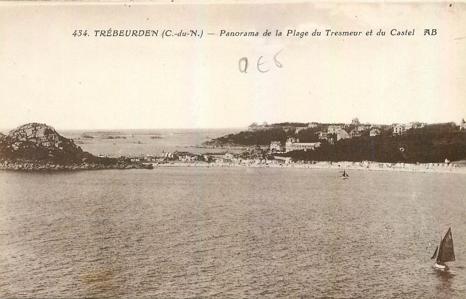 CPA Trebeurden C du N Panorama de la Plage du Tresmeur et du Castel 