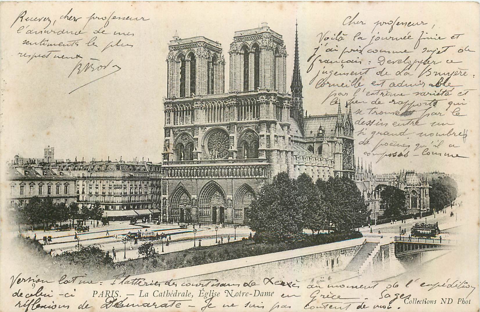 CPA Paris La Cathedrale Eglise Notre Dame (carte 1900)