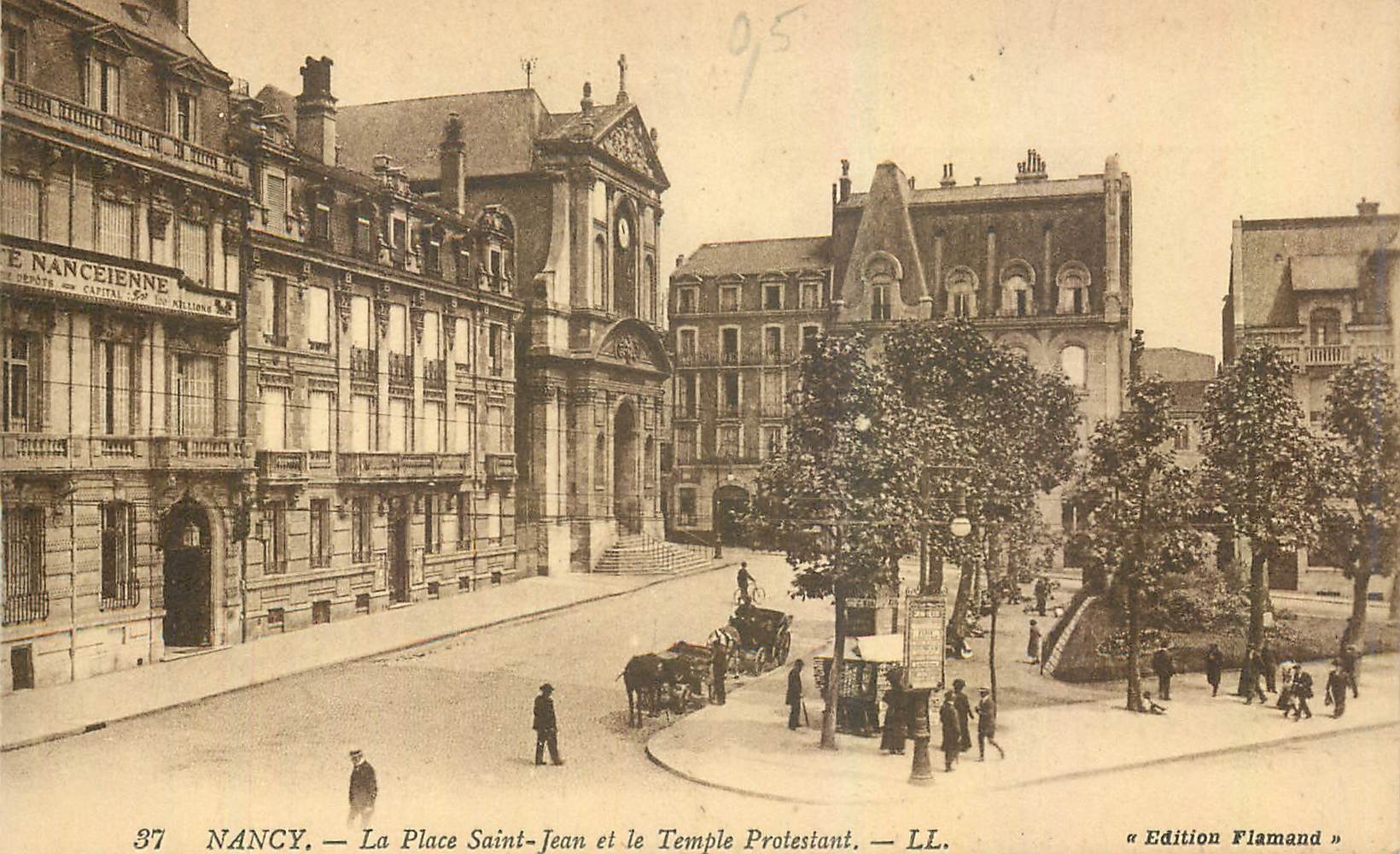 CPA Nancy La Place Saint Jean et le Temple Protestant