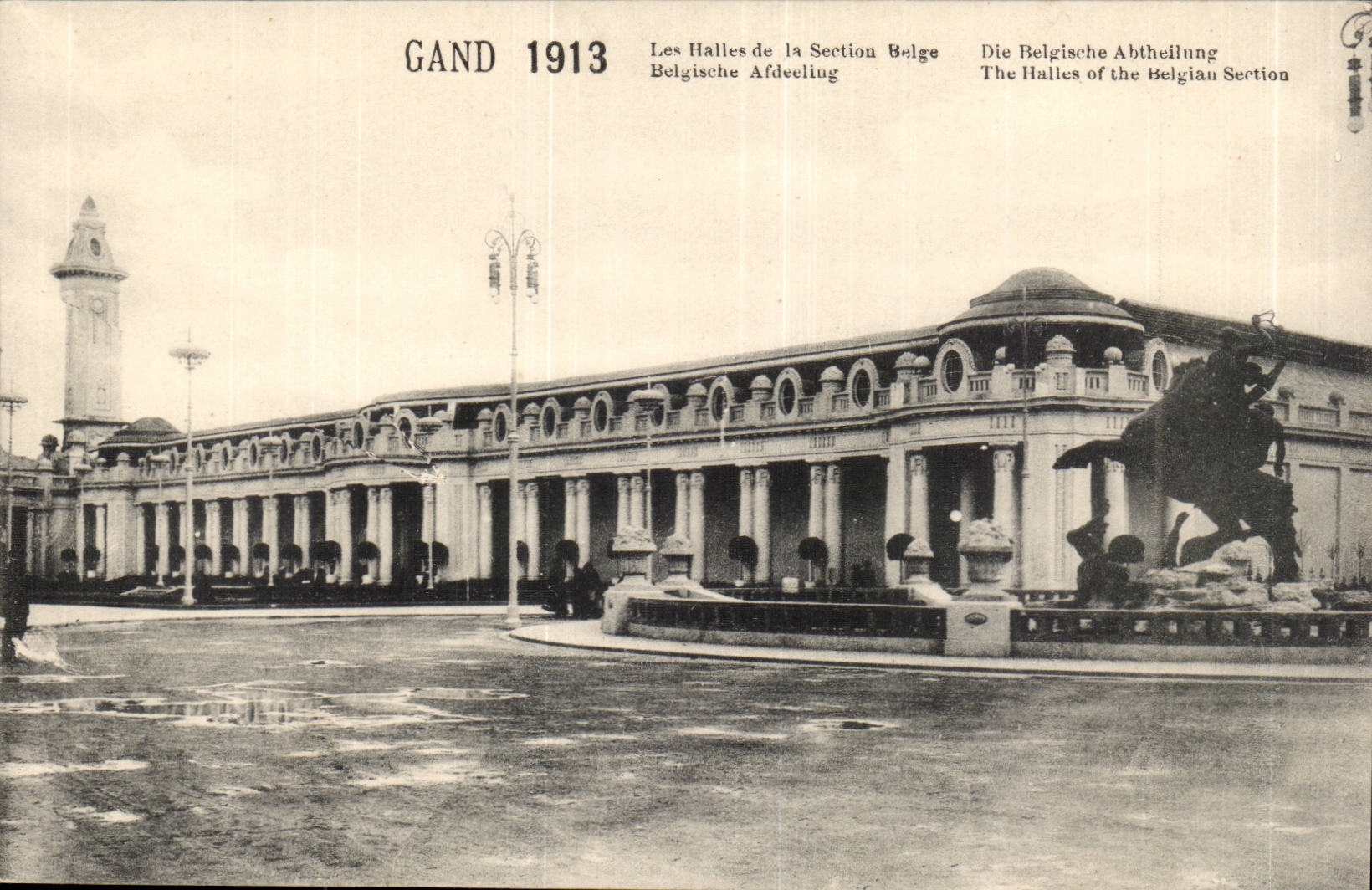 Exposition Universelle Gand-Ghent-Belgique-Belgium- Les Halles de la Section Belge-CPA