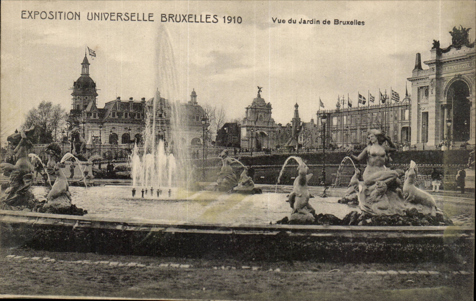 Exposition Universelle Bruxelles-Brussels-Belgique-Belgium-1910- Vue du jardin de Bruxelles-CPA