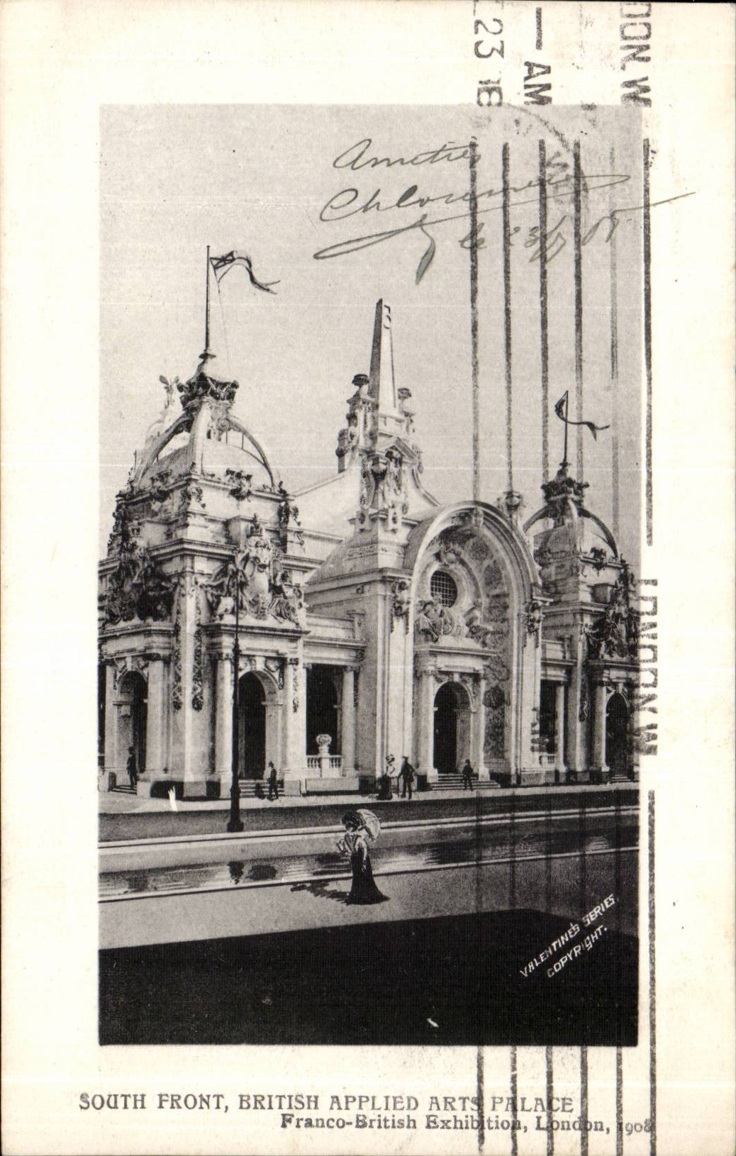 London-England-England Sudgesichts-britisches angewandte Kunst-De-luxe Hotel Franco-British Ausstellung 1908-CPA