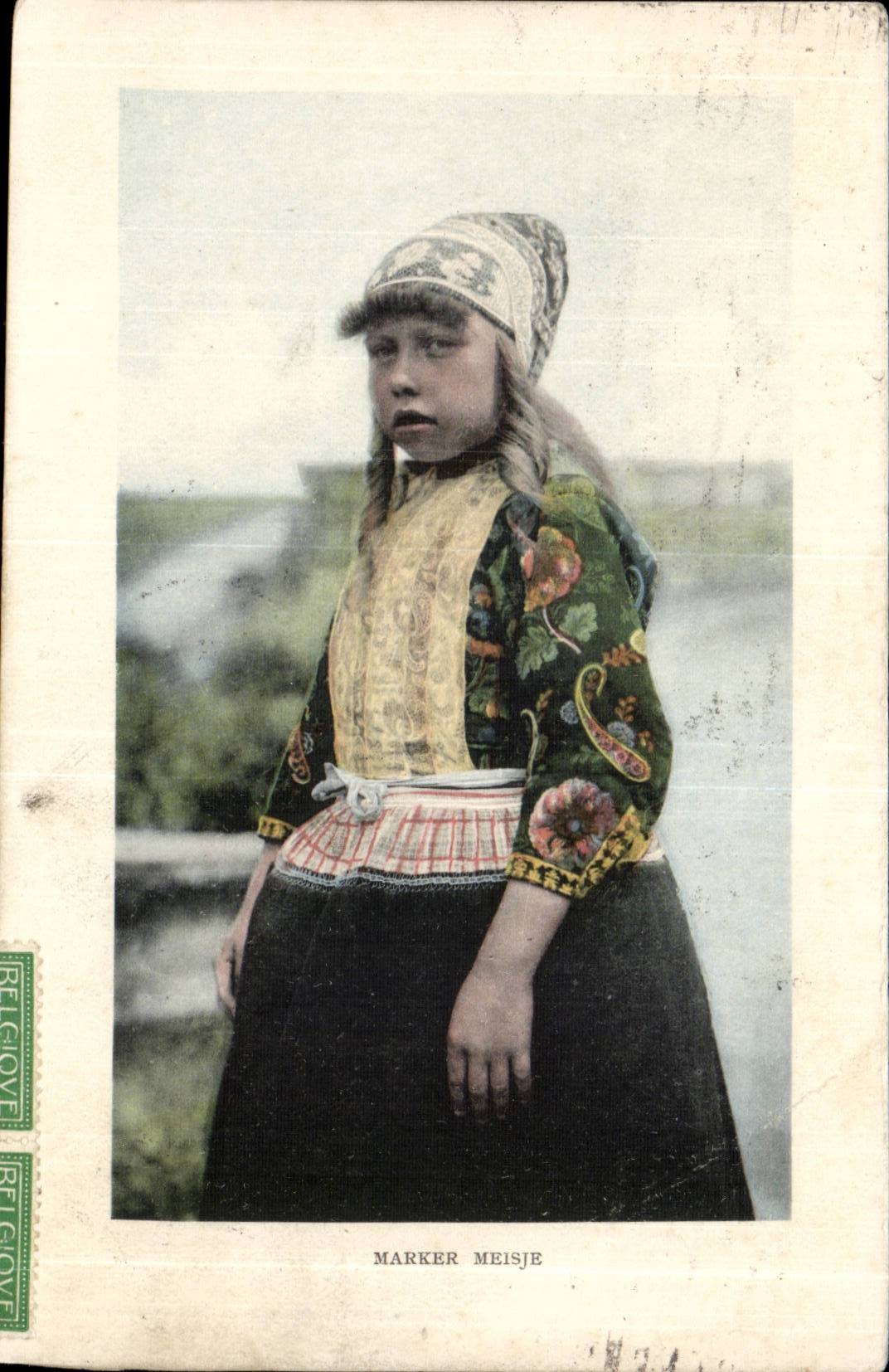 Exposition Universelle de Gand- Ghent-Belgique-Belgium-Hand stamp Marker Meisje-Jeune Fille-Young girl-CPA