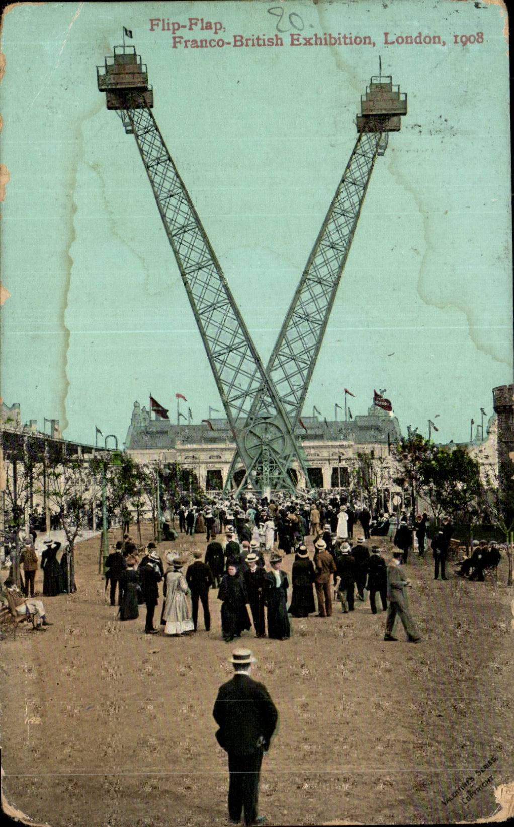 London-England-England-Free-British Exhibition-Flip-Flap-1908 - CPA