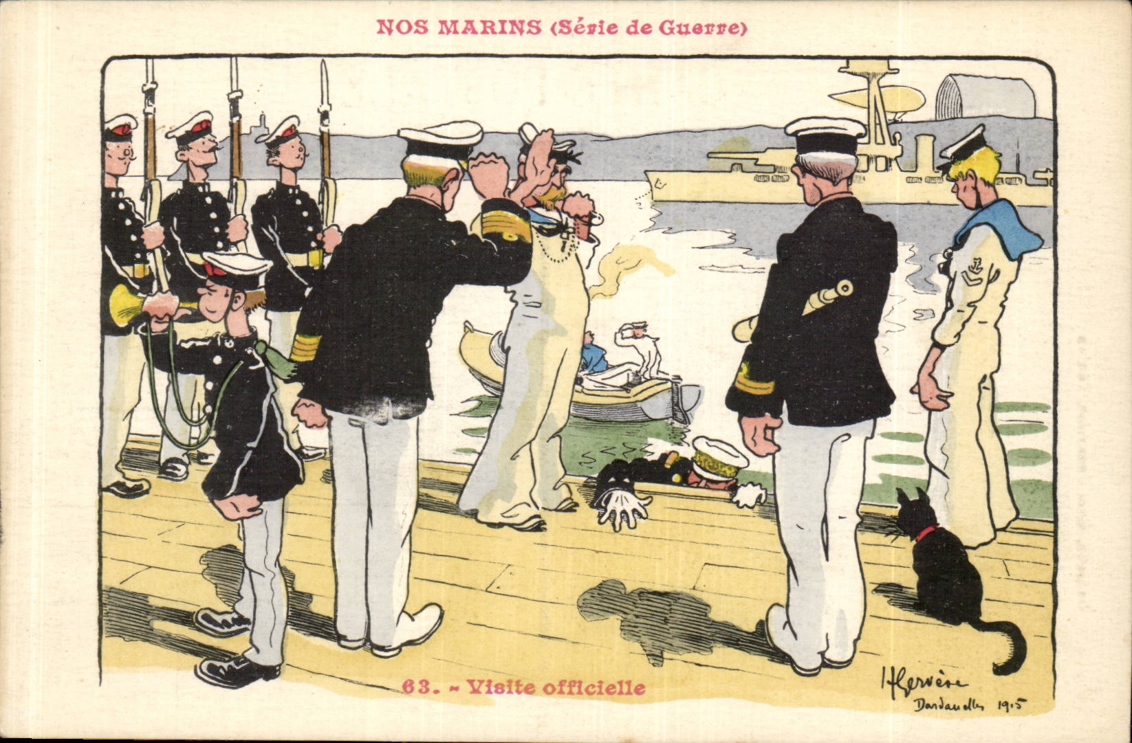 Phantasie unsere Seeleute (Reihe des Krieges) CPA besucht amtliches Militaria Bateau-Boot Illustrateur Gervese