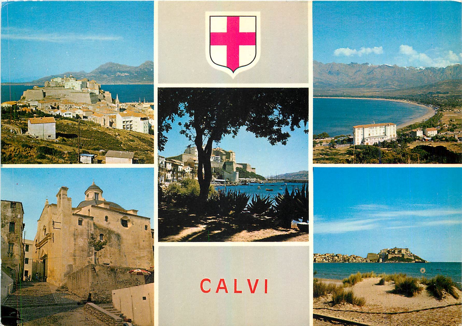 CPM La Corse Oasis de Beaute Calvi La Citadelle la cathedrale St Jean Baptiste la citadelle et le po