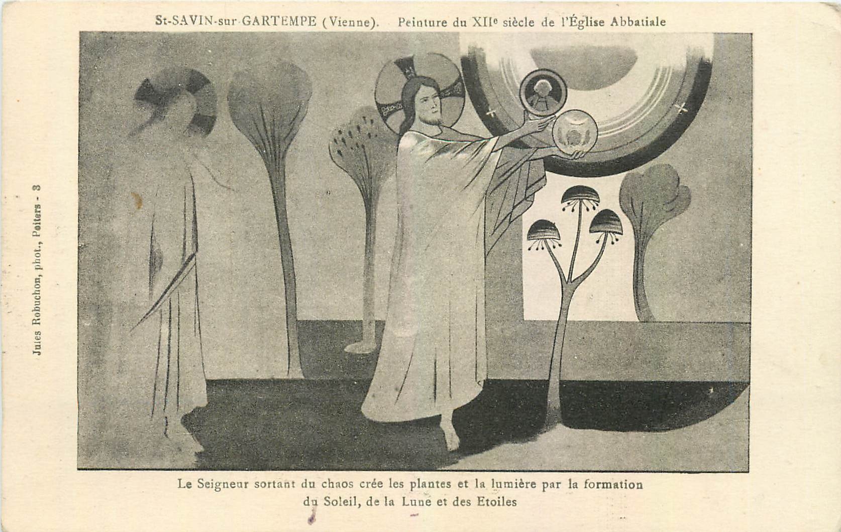CPA St Savin sur Gartempe (Vienne) Peinture du XIIe s de l'Eglise Abbatiale