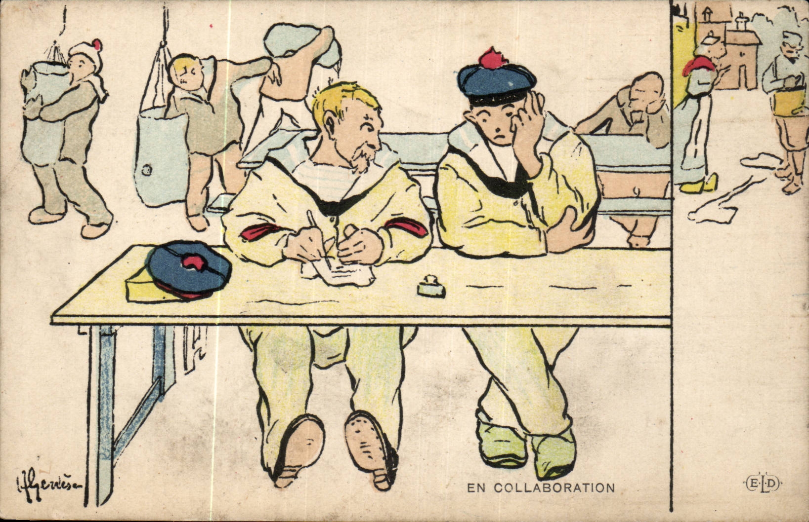 Sailor-Fantasy-Humor-boat Collaboration - CPA Gervese Illustrator