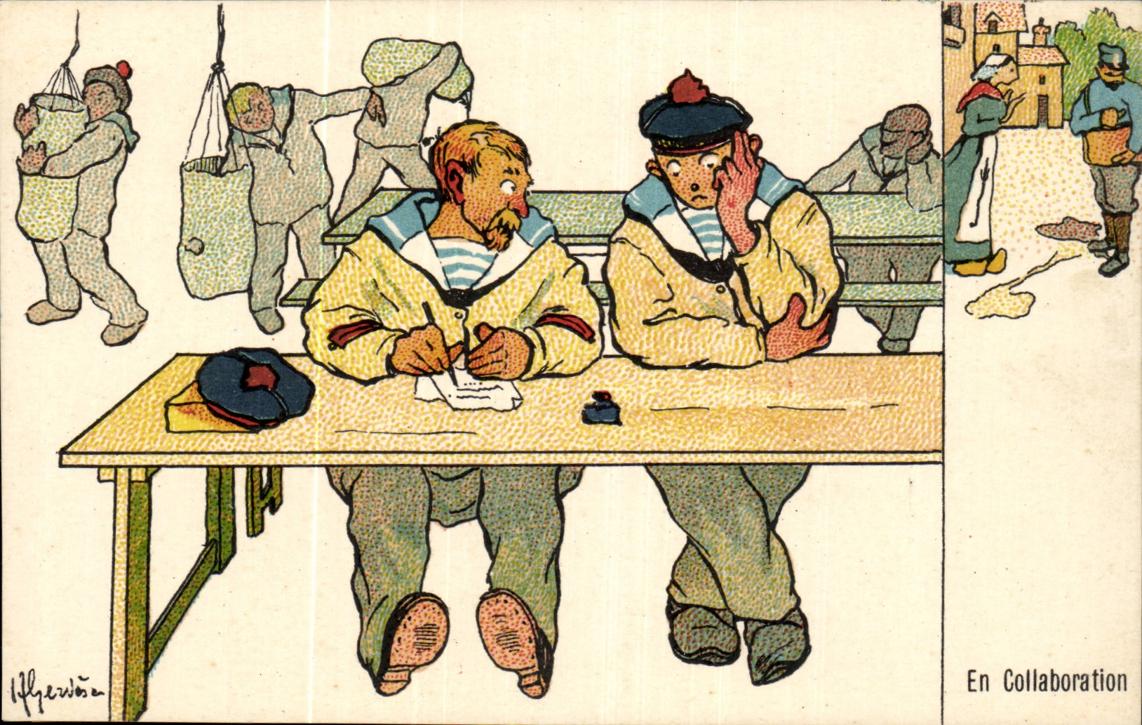 Sailor-Fantasy-Humor-boat Collaboration - CPA Gervese Illustrator