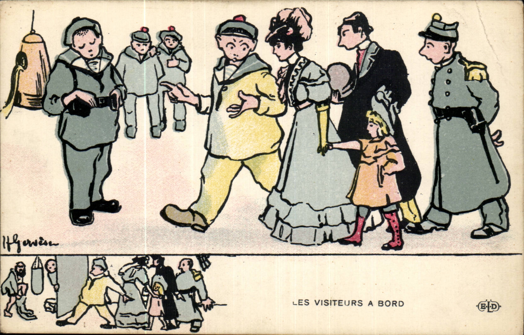 Sailor-Fantasy-Humor-boat the Visitors has Edge - CPA Illustrateur Gervese