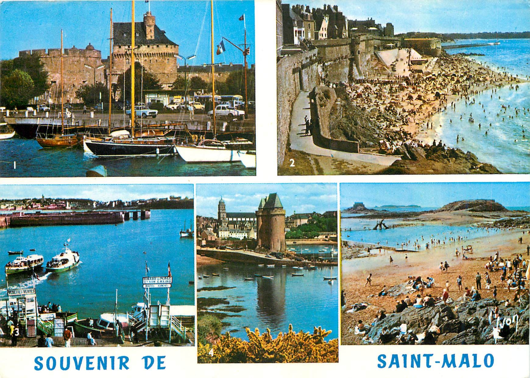 CPM Souvenir de Ssaint Malo La Bretagne Le Donjon la Promenade des remparts