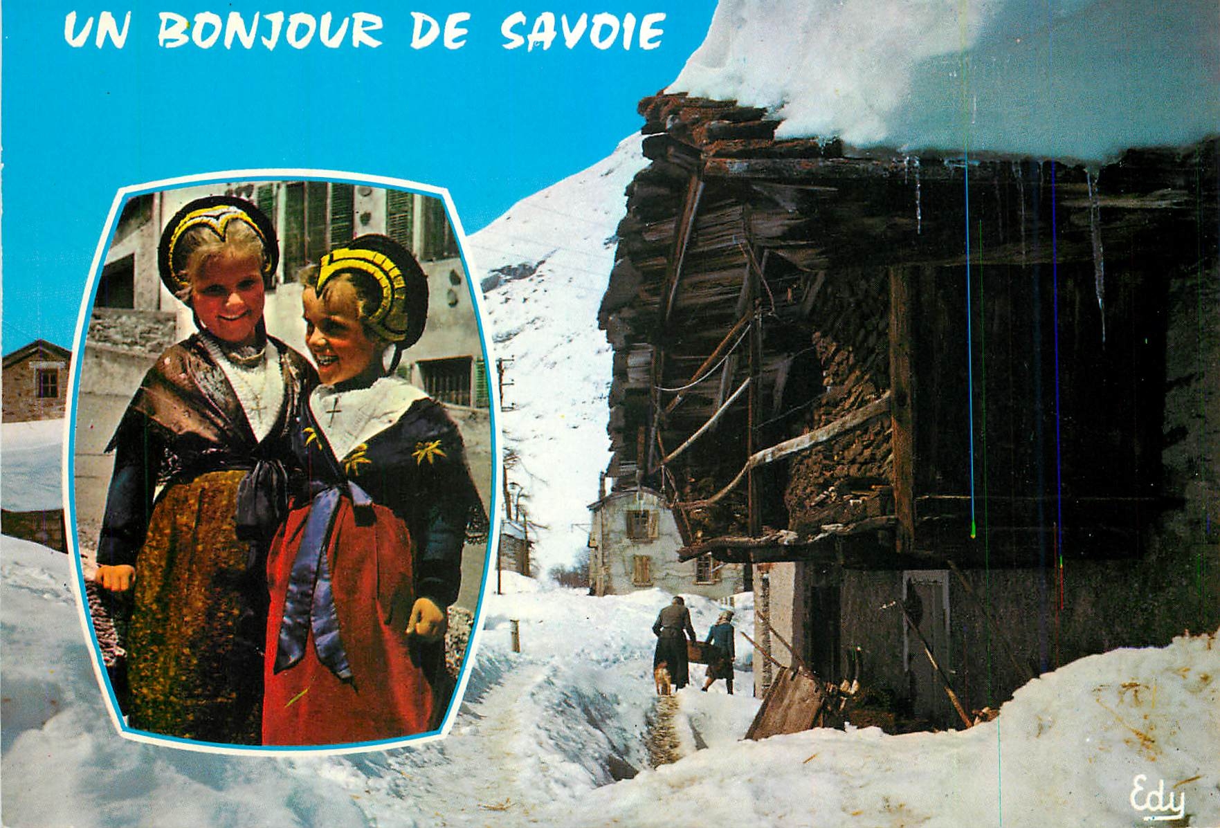 CPM Images de Chez nous Petites Savoyardes Vieux Chalet sous la neige