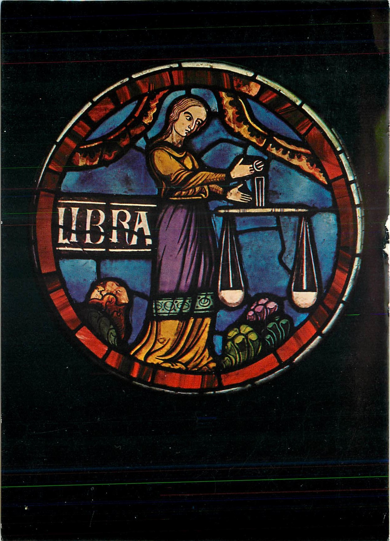 CPM Cathedrale de Lausanne detail vitrail Grande Rose