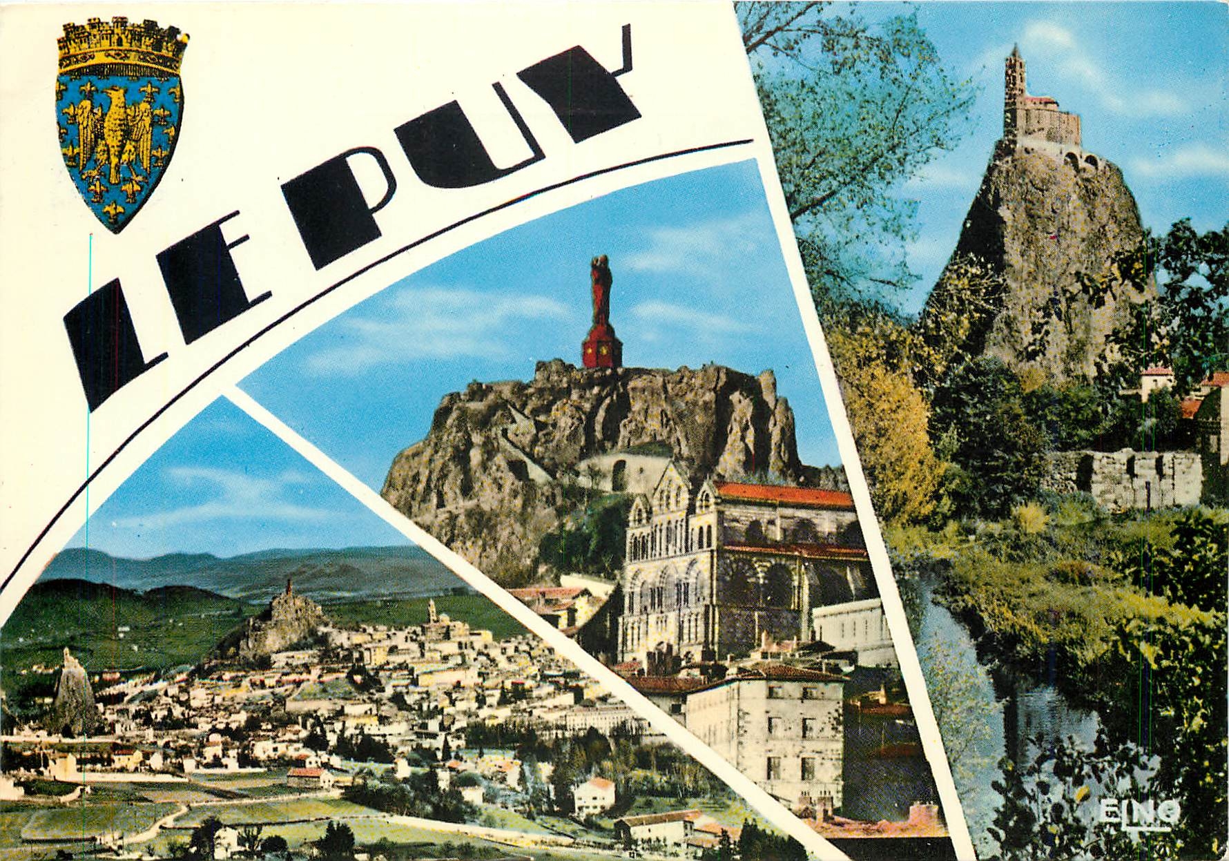 CPM Le Puy (Haute Loire) Alt 630 m vue generale et les Rochers d'Aiguille et Corneille