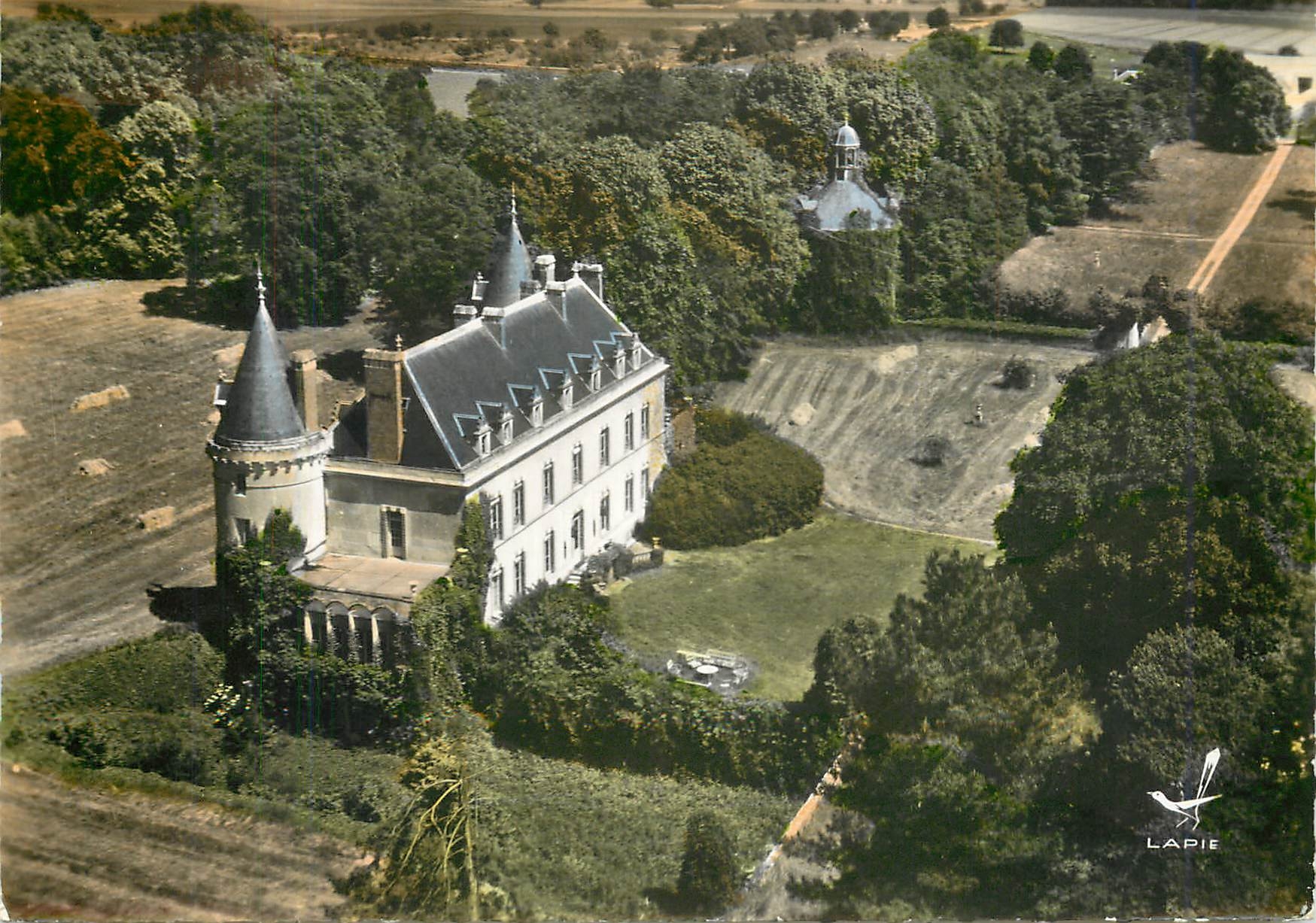 CPM En avion au dessus de Villeblevin (Yonne) le Chateau