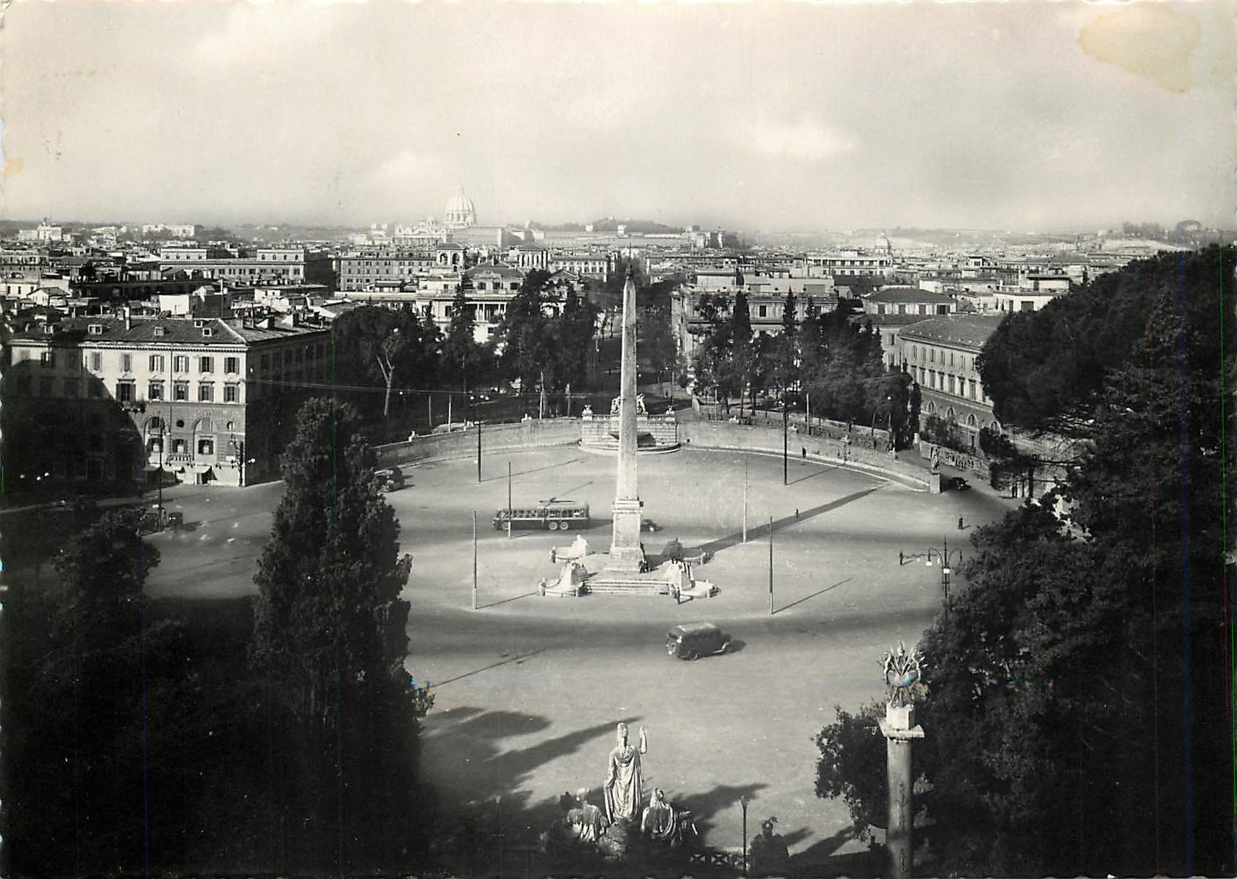 CPM Roma Piazza  del Popolo e Panorama Parziale dal Pincio