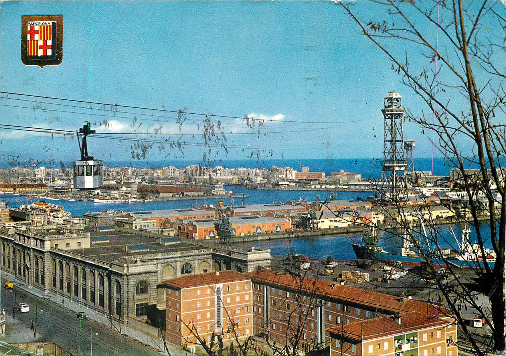 CPM Barcelona Vue partielle du Port
