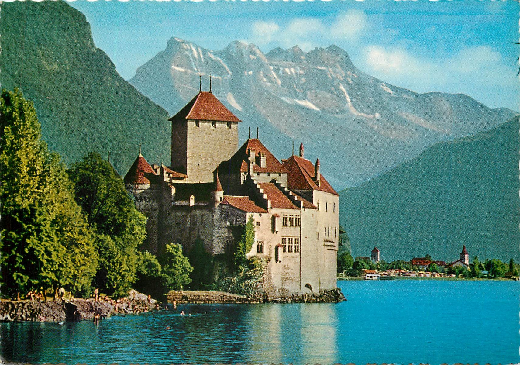 CPM Montreux Le chateau de Chillon et les dents du Midi